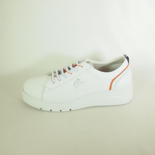 Zapatos Fluchos F1422 Pompas Blanco-Naranja