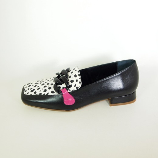 Zapatos Jose Saenz 2230 NDL Dalmata Negro y Blanco