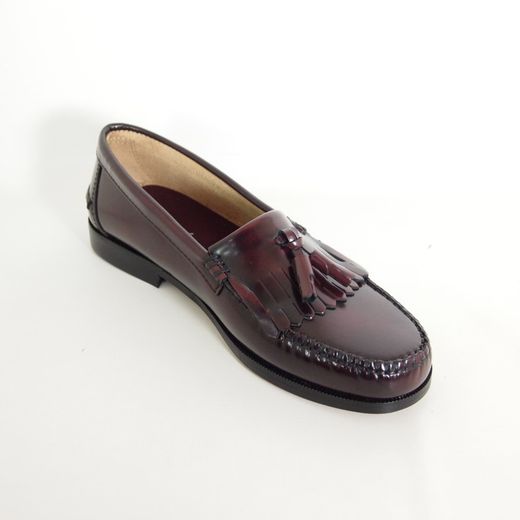 Mocasines de piel Barhuber 4005 para hombre en color burdeos