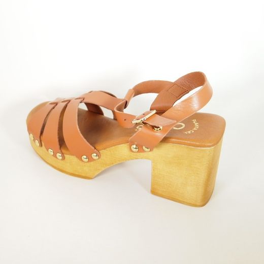Sandalias Idee Italiane 1029C Marrón Cuero