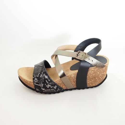 Sandalias Idee Italiane 70118 Serpiente Negra