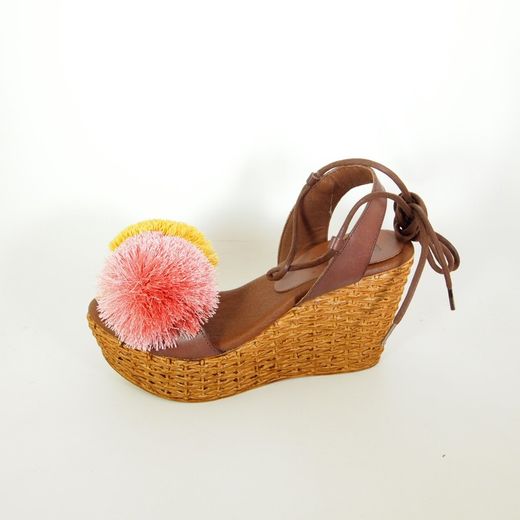 Sandalias Idee Italiane Cuña Marrón