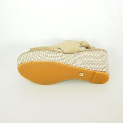 Sandalias Idee Italiane Cuña Tejido Marrón Claro