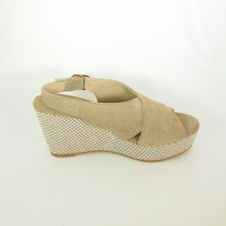 Sandalias Idee Italiane Cuña Tejido Marrón Claro