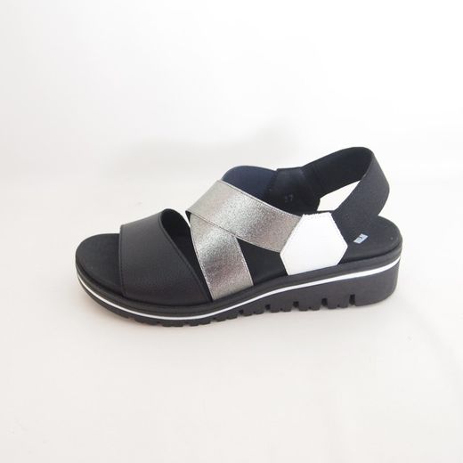 Sandalias Piesanto 220787 Negro-Blanco-Acero