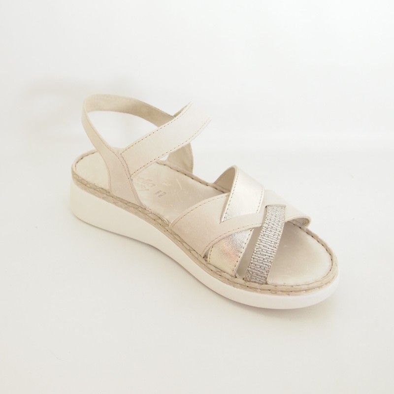 Sandalias Riposella 16263 Beige plana — Zapatoria Zapatería online