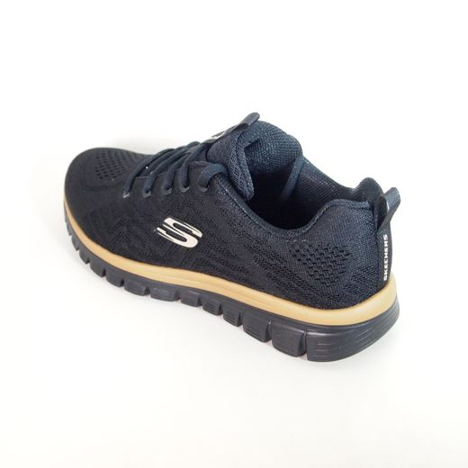 Zapatillas deportivas Skechers 12615 Graceful Get Connected Negro y Oro