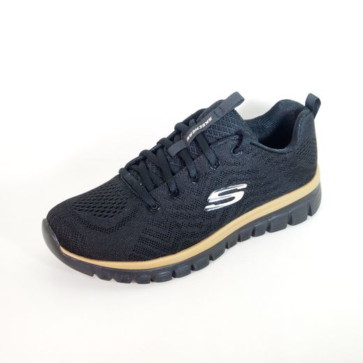 Zapatillas deportivas Skechers 12615 Graceful Get Connected Negro y Oro
