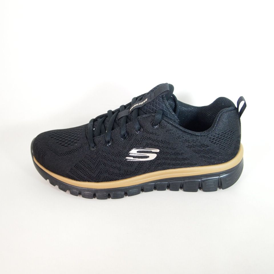 Zapatillas deportivas Skechers 12615 Graceful Get Connected Negro y Oro 35
