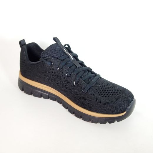 Zapatillas deportivas Skechers 12615 Graceful Get Connected Negro y Oro