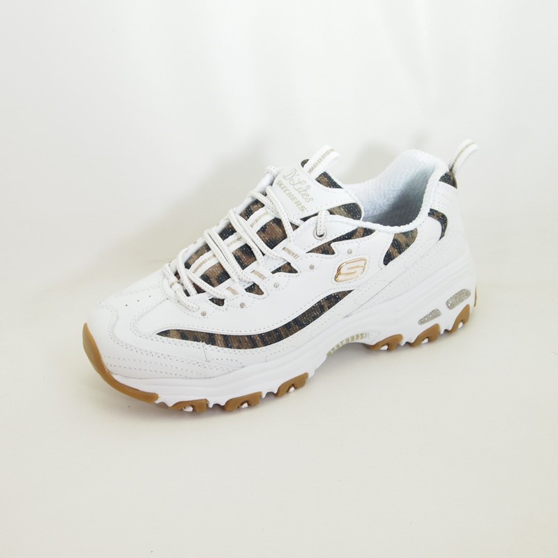Zapatillas Skechers D'Lites Quick Leopard Blanco — Zapatoria Zapatería online