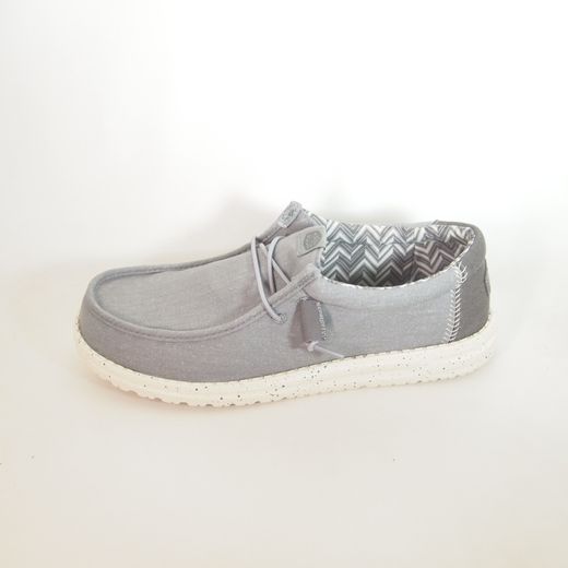 Zapatos Hey Dude HD40700_1XA Wally Stretch Canvas Gris Blanco