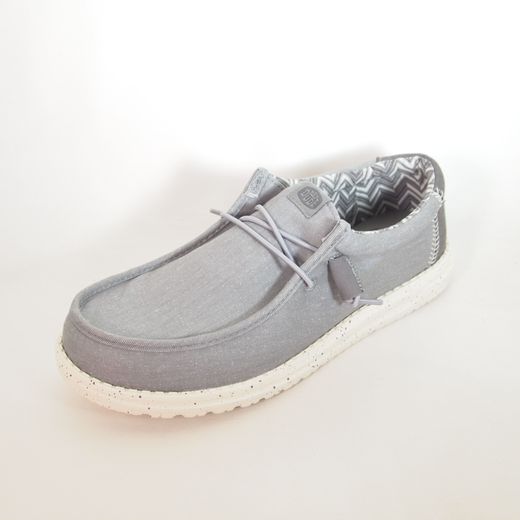 Zapatos Hey Dude HD40700_1XA Wally Stretch Canvas Gris Blanco