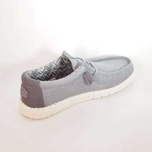 Zapatos Hey Dude HD40700_1XA Wally Stretch Canvas Gris Blanco