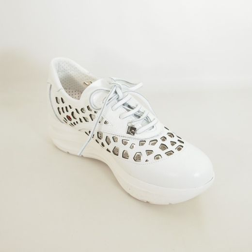 Zapatos José Sáenz 3081-BG Blanco-Plata
