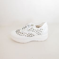 Zapatos José Sáenz 3081-BG Blanco-Plata