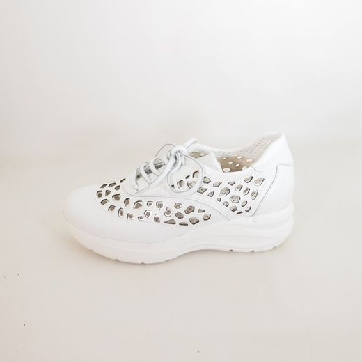Zapatos José Sáenz 3081-BG Blanco-Plata