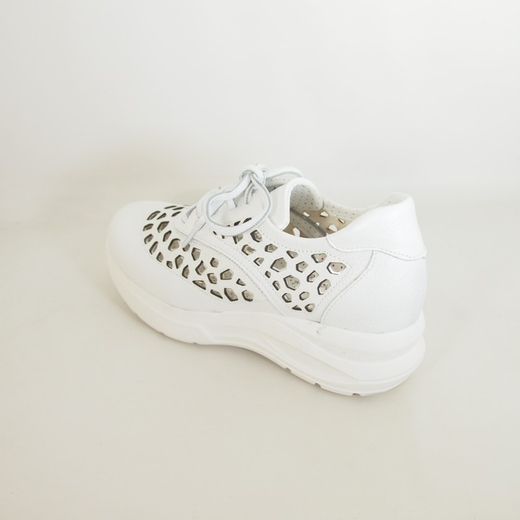 Zapatos José Sáenz 3081-BG Blanco-Plata