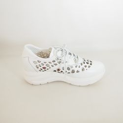Zapatos José Sáenz 3081-BG Blanco-Plata