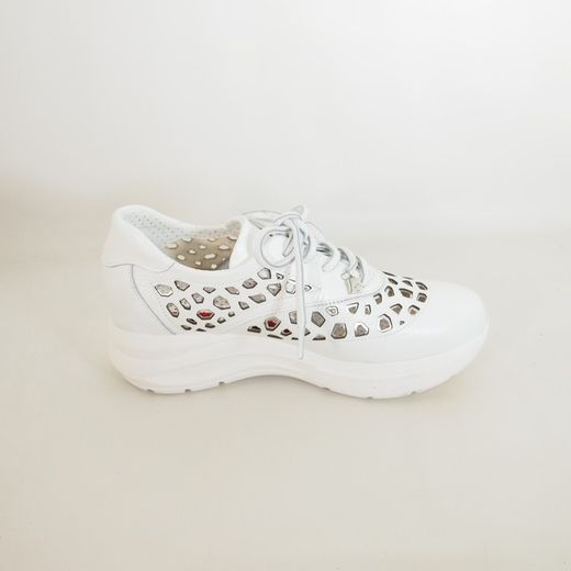 Zapatos José Sáenz 3081-BG Blanco-Plata