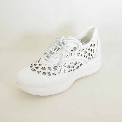 Zapatos José Sáenz 3081-BG Blanco-Plata