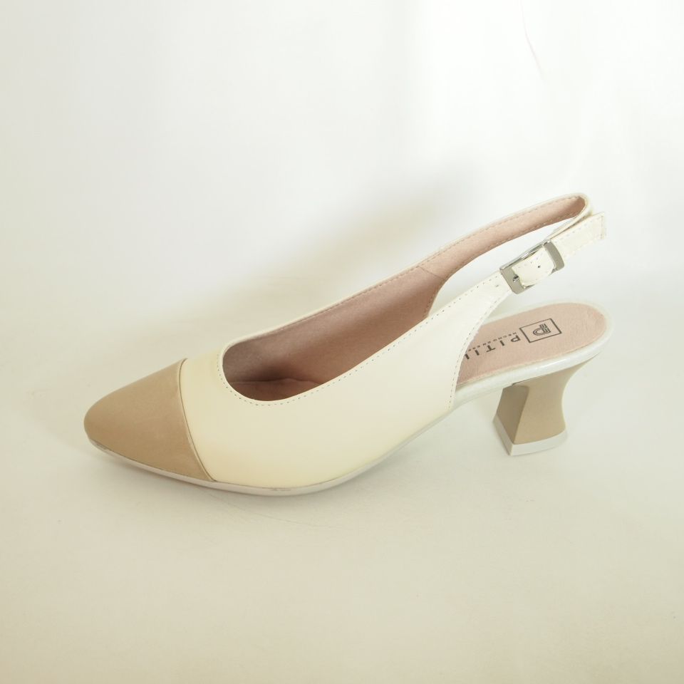 Zapatos Pitillos 11189 Taupe-Crema 35